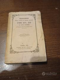 Raro opuscolo 1855 - Allocuzione Papa Pio IX - Sto