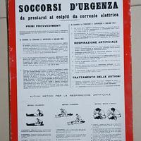 cartello vintage anni 80 soccorsi d'urgenza