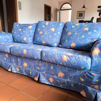 Divano 3 posti blu elettrico – microfibra sfoderab