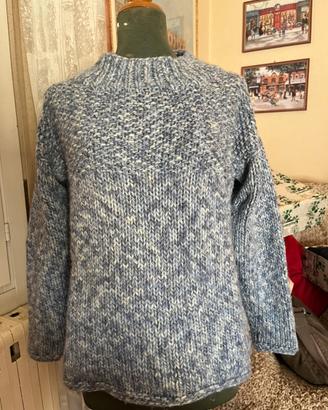 Maglione pesante lana e alpaca taglia L fatto a ma