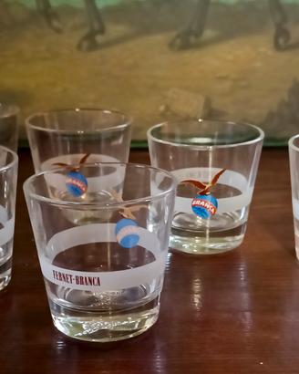FERNET-BRANCA 6 bicchieri pubblicitari vintage