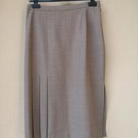 Gonna midi vintage in misto lana - color talpa