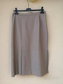 Gonna midi vintage in misto lana - color talpa