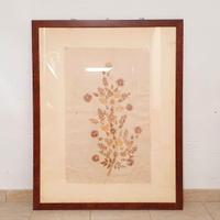 quadro fiori secchi su pergamena cornice in legno