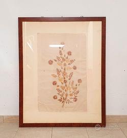 quadro fiori secchi su pergamena cornice in legno