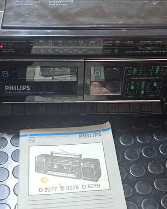 Radio registratore philips doppia cassetta vintage