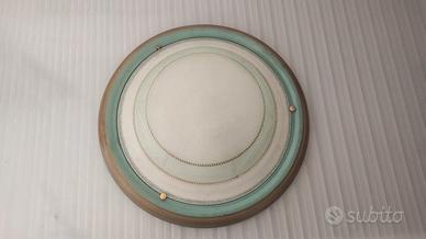 Plafoniera rotonda in vetro satinato, colore verde