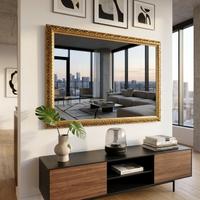 SPECCHIO GRANDE DIMENSIONE CORNICE DORATA
