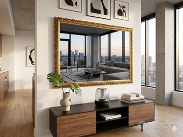 SPECCHIO GRANDE DIMENSIONE CORNICE DORATA