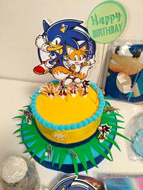 torta finta a tema Sonic 