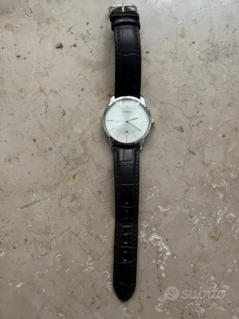 Sekonda 1851 Orologio Uomo Classico Al Quarzo - Quadrante Argentato, Cinturino In Pelle Nera, Cassa Argento
