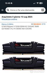 32GB RAM DDR4 3600mhz c16