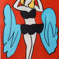 Marco Lodola, smalti su tela, cm 100 x 150