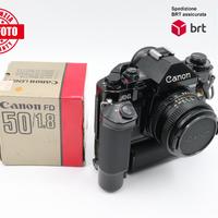 Canon A1 + Motor drive MA + Data Back A + 50 F1.8