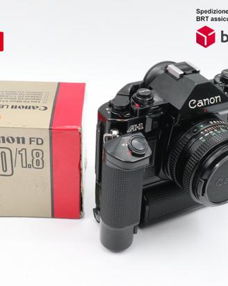 Canon A1 + Motor drive MA + Data Back A + 50 F1.8