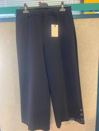 Pantalone donna nero gamba ampia cropped Deadiva