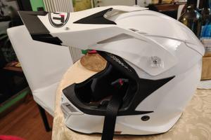 CASCO MOTO KYT SKYHAWK Plain White /E06 taglia M