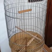 Gabbia rotonda 100 x 66 e piedistallo con ruote
