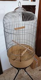 Gabbia rotonda 100 x 66 e piedistallo con ruote