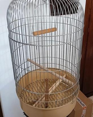 Gabbia rotonda 100 x 66 e piedistallo con ruote