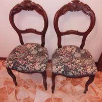 Sedie stile Luigi Filippo in legno noce