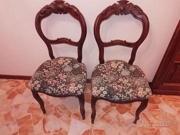 Sedie stile Luigi Filippo in legno noce