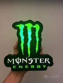 Lampada Insegna Luminosa LED Lightbox Monster Ener