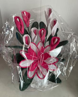 Composizione florare artiginale all’uncinetto 🌺
