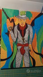 Cappellaio matto acrilico su tela 40x30 steampunk 