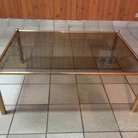 Tavolino salotto e porta TV in ottone.