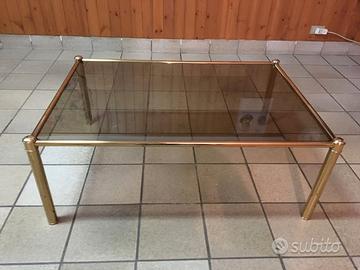 Tavolino salotto e porta TV in ottone.