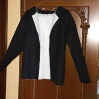 Giacca donna effetto velluto nero, interno effetto