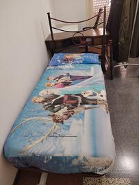 Letto singolo in ferro battuto+rete+materasso