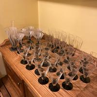 Set bicchieri vari in cristallo anni 80