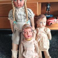 Bambole in bachelite e stoffa epoca 1930-1940