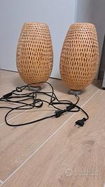 Lampade(2)tavolo/comodini,Ikea Boja in bambu' mano