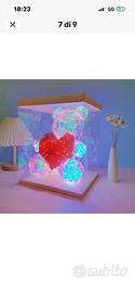 Orsetto Luminoso  LED 3D Multicolore Cuore Rosso