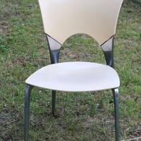 Sedia in ferro color panna