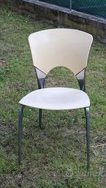 Sedia in ferro color panna