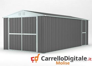 Box garage auto in Acciaio 327x611cm grigio scuro