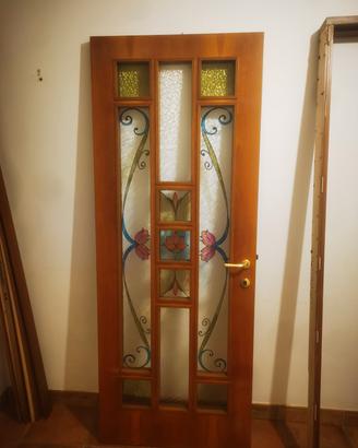 Doppia porta in legno massello e vetro