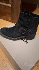 stivaletto nero camoscio e pelle hogan n 37