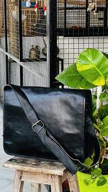 Borsa messenger Vintage 100% vera pelle di capra