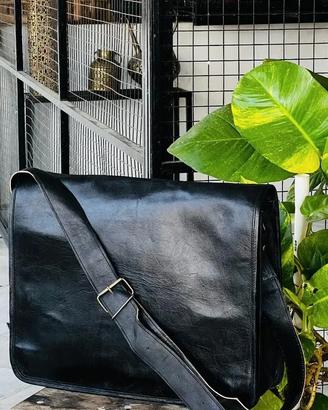 Borsa messenger Vintage 100% vera pelle di capra