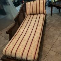 DORMEUSE CHAISE LONGUE IMBOTTITA COLONIALE IN NOCE