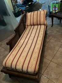 DORMEUSE CHAISE LONGUE IMBOTTITA COLONIALE IN NOCE