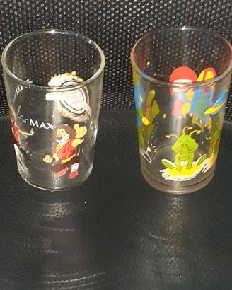 set 2 Bicchieri vintage Alieni,leoni Max adventure