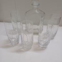 bottiglia + 5 bicchieri set vintage come nuovi