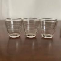 Set 3 bicchierini vintage in vetro inciso