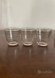 Set 3 bicchierini vintage in vetro inciso